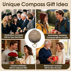 Retirement Gifts for Men, Compass Gifts, You Will Be Missed Vintage Compass - Image 2