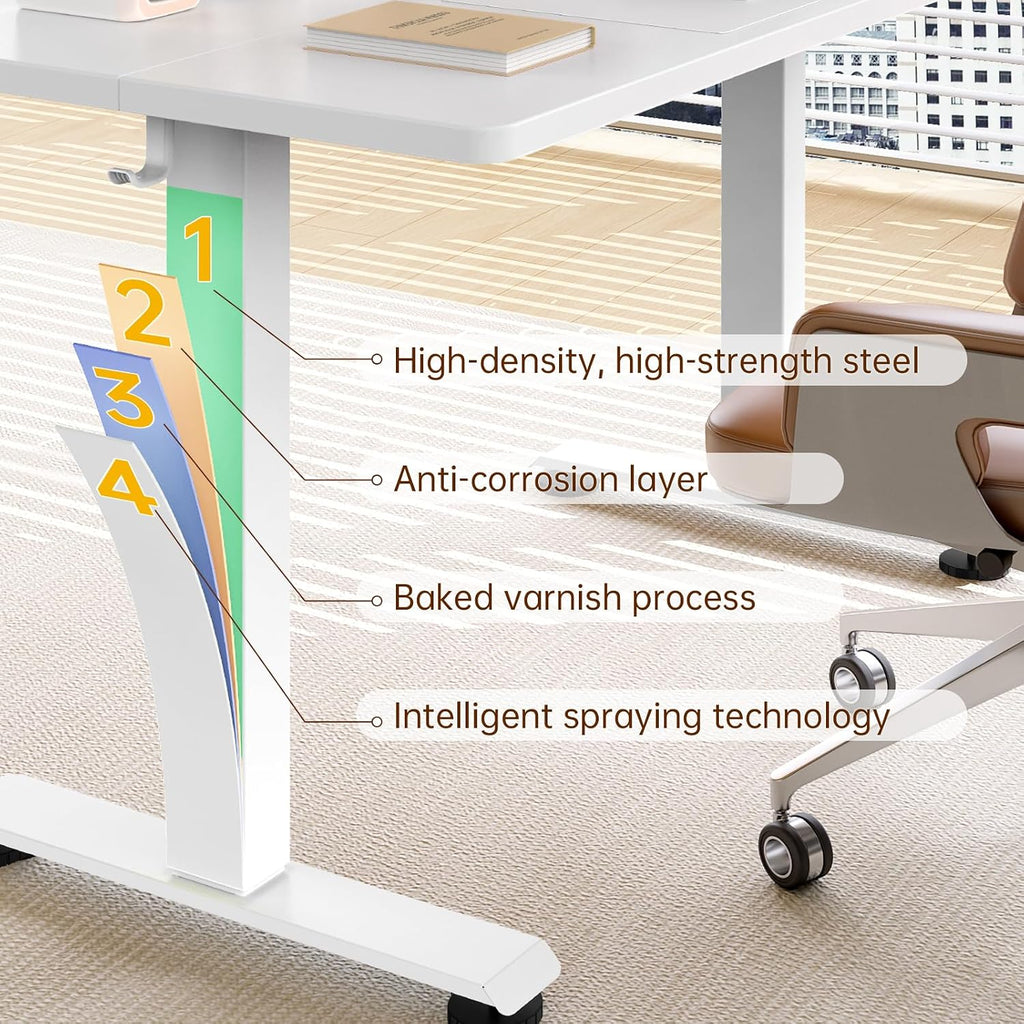 veken 55 inch large electric standing desk, gaming, package contents