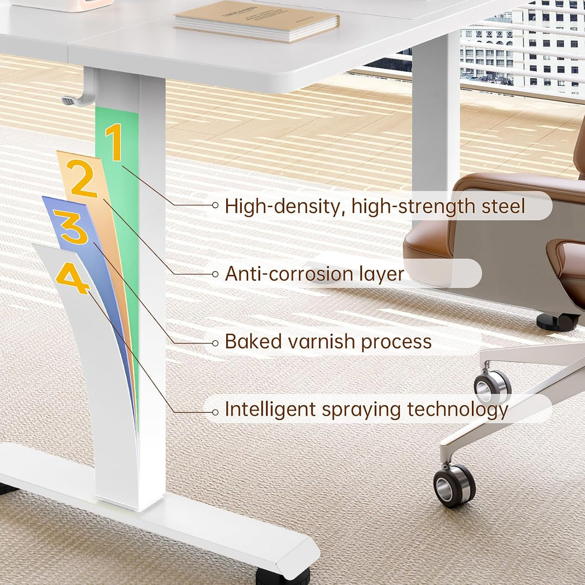 veken 55 inch large electric standing desk, gaming, package contents