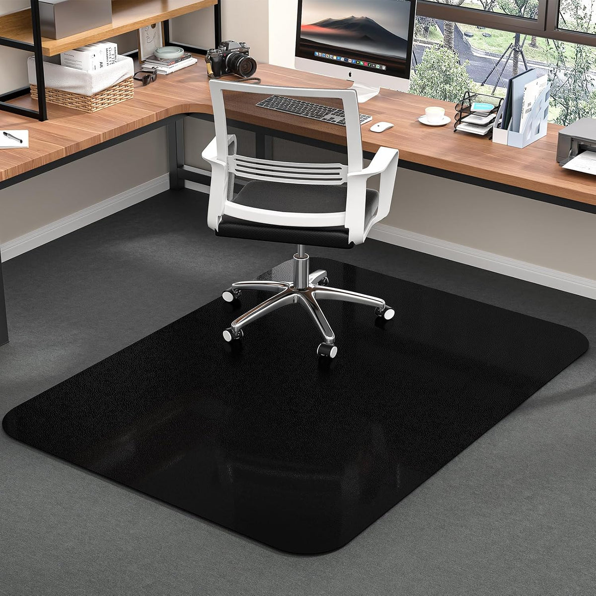 Desk Chair Mat for Carpet 36"x48" for Low Pile Carpets, Black