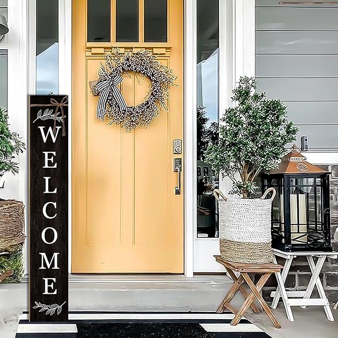 Welcome Porch Sign Decor Wooden Hanging Sign Door Porch Standing Decorative - Image 6