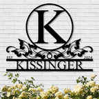 Personalized Metal Signs | Metal Name Sign | Split Letter Monogram | Home Decor by Dyoart