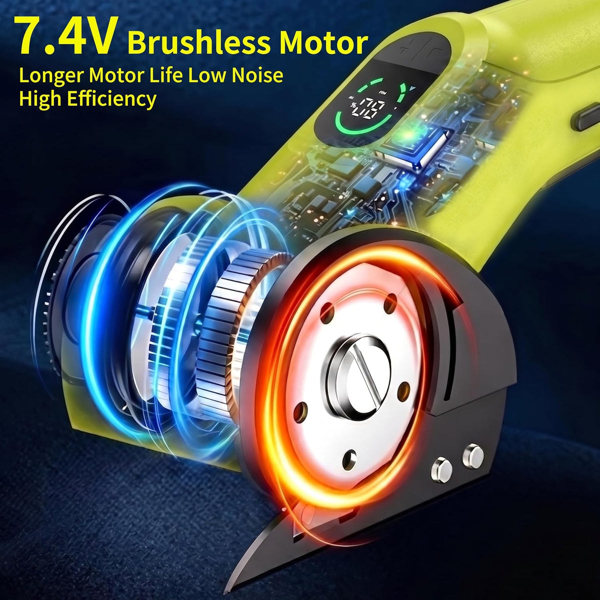 Electric Cardboard Cutter, 0.48" Max Cutting Thickness,7.4V Brushless Motor