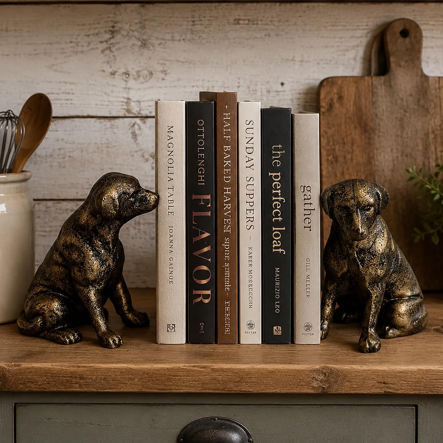 Fox Run Dog Decorative Bookend Set, Set of 2 100% Iron Heavy Bookends for Home and Office, 3.5" x 2.4" x 5" Each