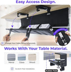 Ascrono Original No Drill Under Desk Cable Management Tray 27.3" - Image 3