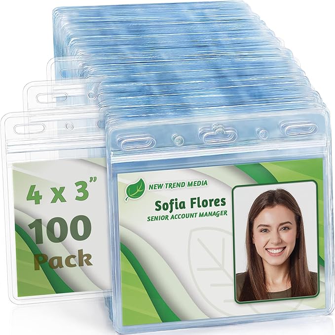 EcoEarth - Horizontal Card Protector w/Soft Edge - Sealable 4x3 Inch, 100 Pack by EcoEarth