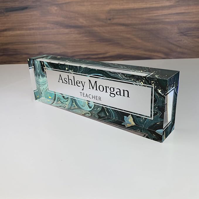 Personalized Desk Name Plate, Custom Acrylic Name Plate, Gift by Artblox