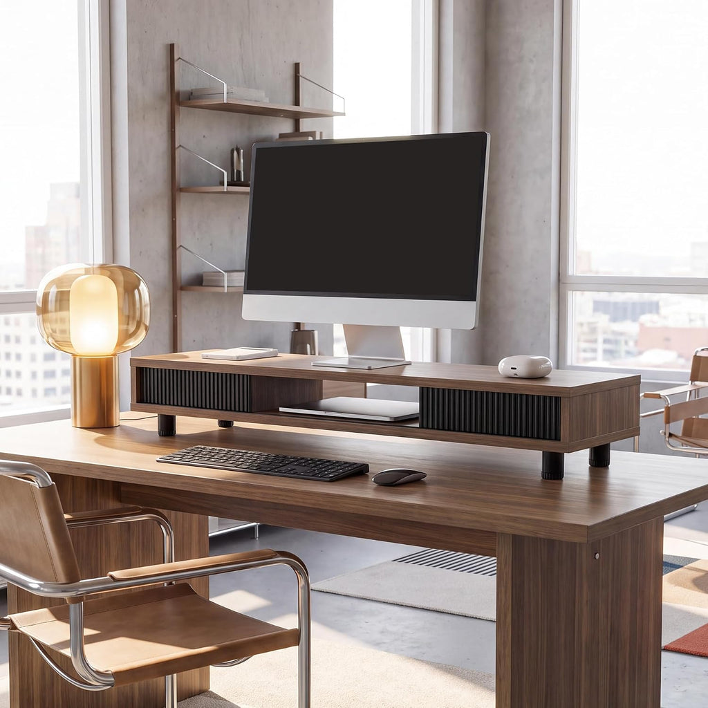 fenge dual monitor stand with storage, desk shelf, package contents