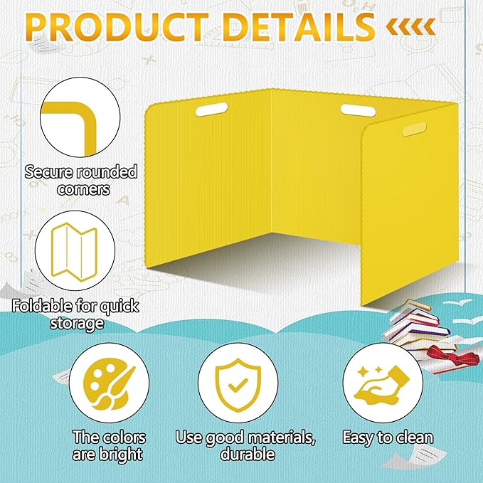 24 Pcs Desk Dividers for Students 14 × 17.5 × 14 Inch Plastic Waterproof - Image 2