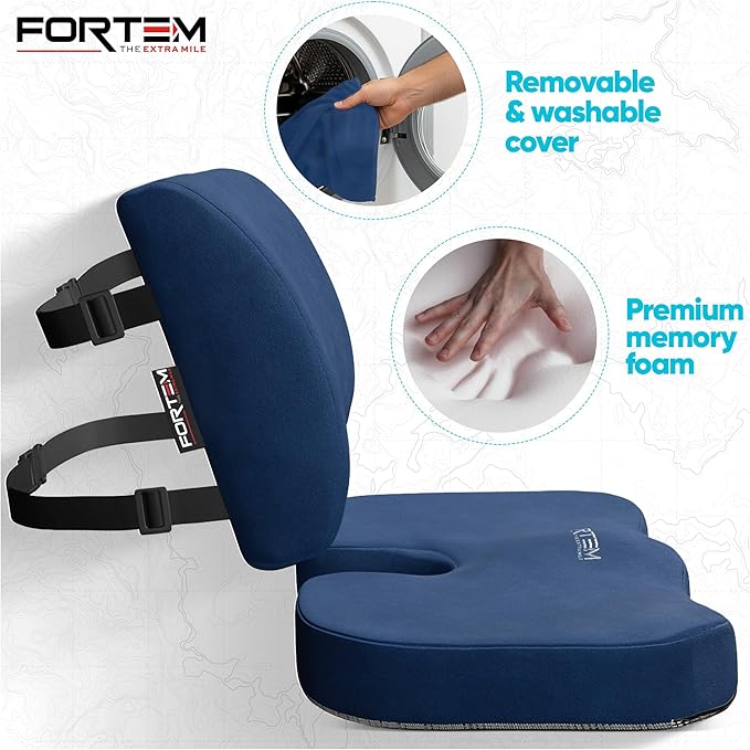 FORTEM Seat Cushion, Office Chair Cushion, Lumbar Support Pillow - Image 3