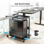EUREKA ERGONOMIC PC Stand Computer Cart, Height Adjustable Tower Stand 2-Tier - Image 9