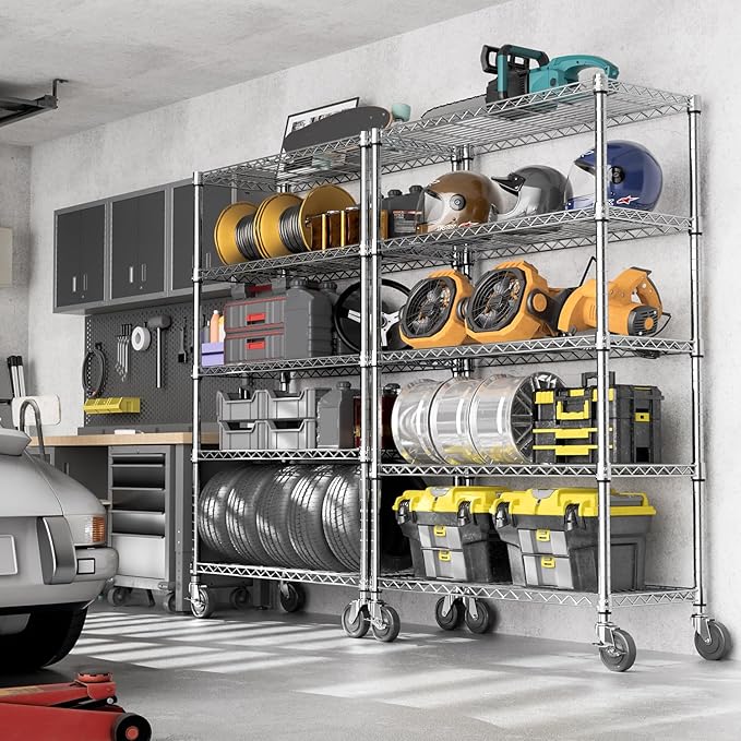 M MZG 5-Shelf Storage Shelves, Wire Shelving Heavy Duty Metal Storage Shelving - Image 6