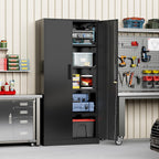 greenvelly metal cabinet, 72" black locking metal storage, package contents
