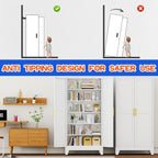 gaious 75.2" tall metal storage cabinet with 2 on a desk or shelf