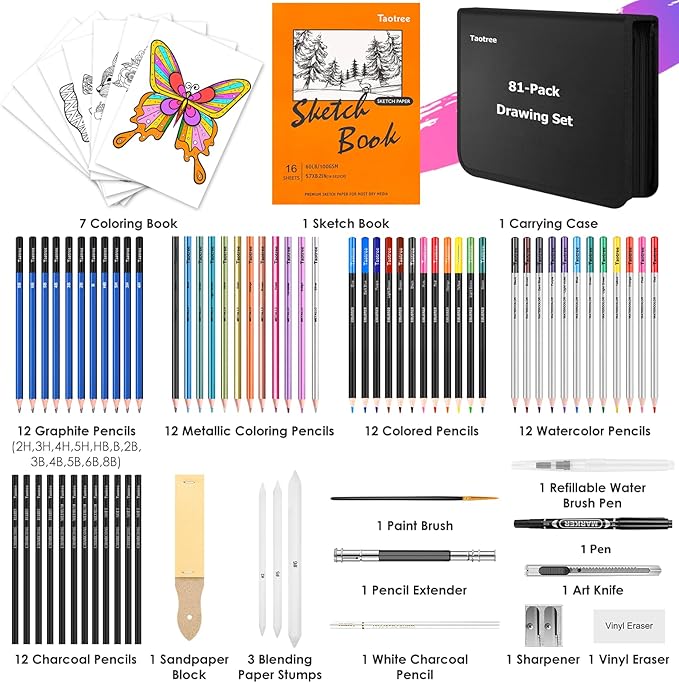 Taotree 81 Pack Art Supplies for Adults Artists Gifts, Pro Art Kit Drawing - Image 2