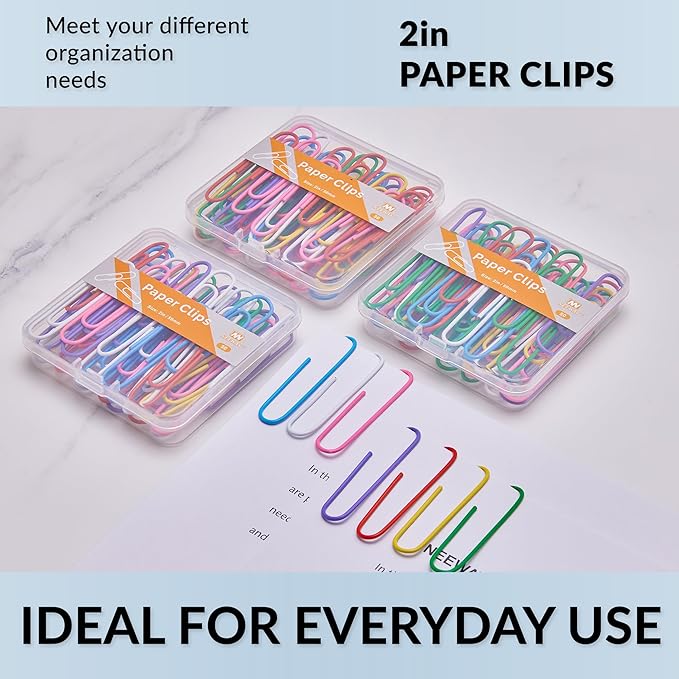 NEEWAY Colorful Large Paper Clips, 2 Inch Jumbo Paper Clips, 3 Pack of 50 - Image 6