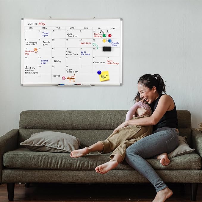 Comix Magnetic Dry Erase Calendar Whiteboard, 36 x 24 Inches Monthly Calendar - Image 5