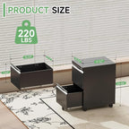 LONGLINK 2 Drawer Mobile File Cabinet - Image 3