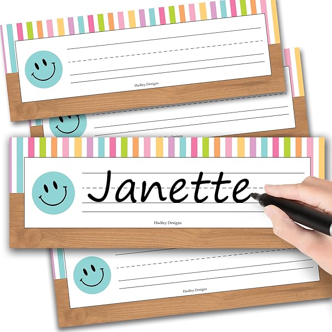 Desk Name Tags for Classroom -25 Student Name Plates for Classroom Kindergarten by HadleyDesigns