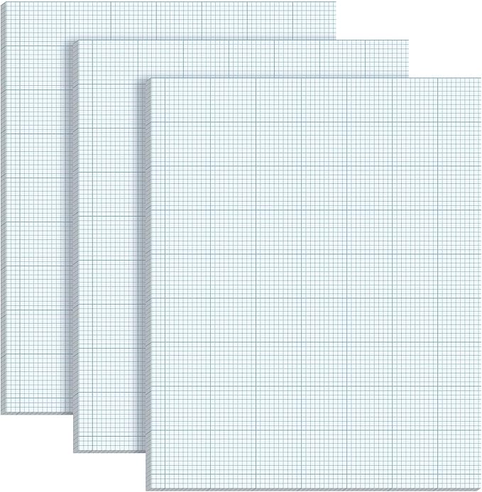 Ctosree 3 Pcs 8.5 x 11 Quadrille Pads 10 Squares Per Graph Paper Pad Back to by Ctosree