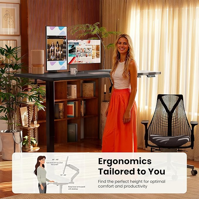ErGear Height Adjustable Electric Standing Desk, 55 x 28 Inches Sit Stand up - Image 7