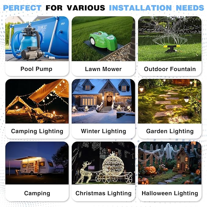Flemoon Outdoor Extension Cord Safety Cover, IPX4 Waterproof Connection - Image 9