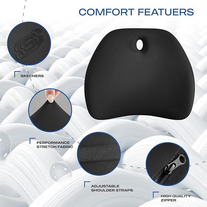 Skechers Lumbar Support Pillow for Office Chair, Memory Foam Lumbar Pillow - Image 3