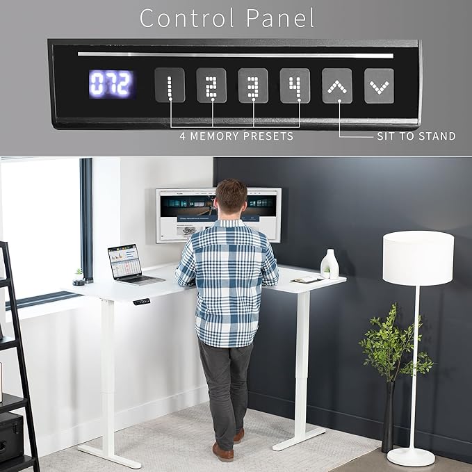 VIVO Electric Corner 63 x 47 inch L-Shaped Standing Desk, Memory Height - Image 5