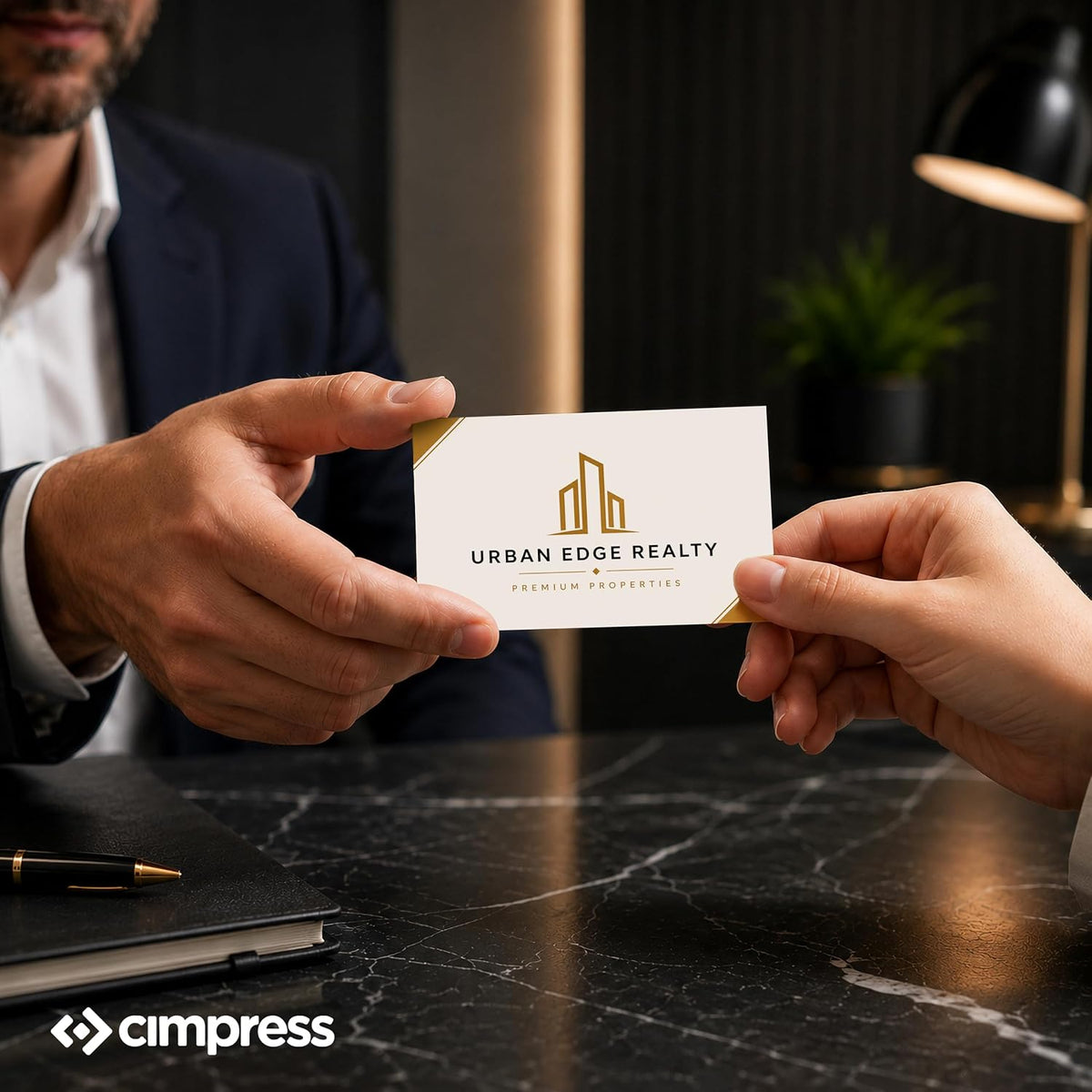custom business cards, packs of 50 to 1000, side view