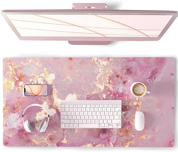 QIYI Large Mouse Pad, Cute Pink Desk Mat by QIYI