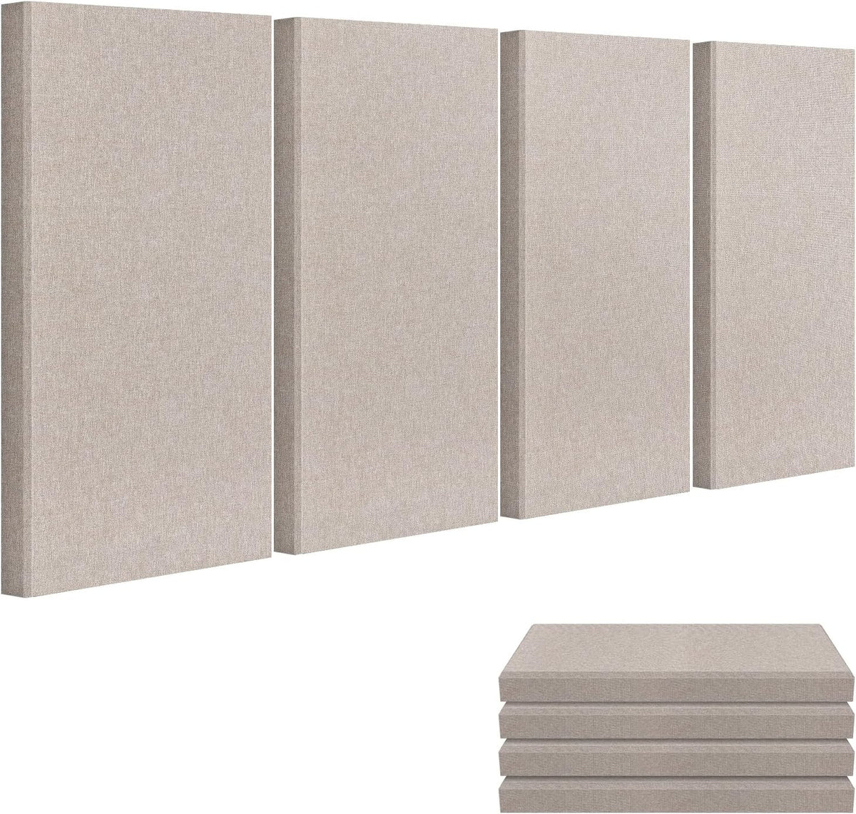 23.62" X 11.81" X 2" Fiberglass Wall Panel, 4 Pack Acoustic Panels, Acoustic
