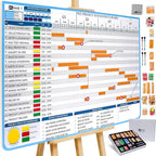 PMXBOARD Gantt Chart Project Whiteboard Kit | 668 Magnetic Pieces and Easel | by pmxboard-makethingsvisual