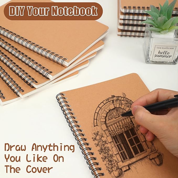 miikoul 150 Packs A5 Spiral Notebooks, 60 Sheets/120 Pages, Hardcover Lined - Image 4