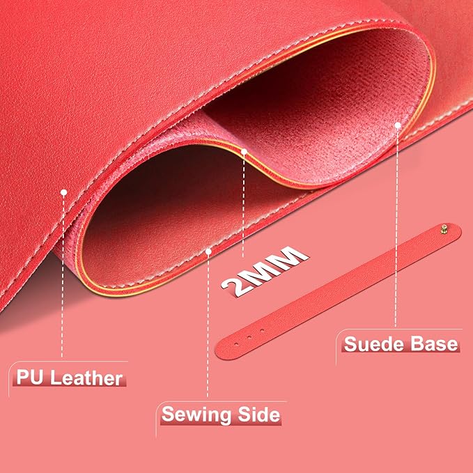 Leather Desk Pad Protector, 39.4' X 17'' Large Mouse Pad, Office Desk Mat - Image 2