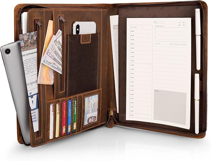 Full Grain Leather Portfolio by JinRuiKJ
