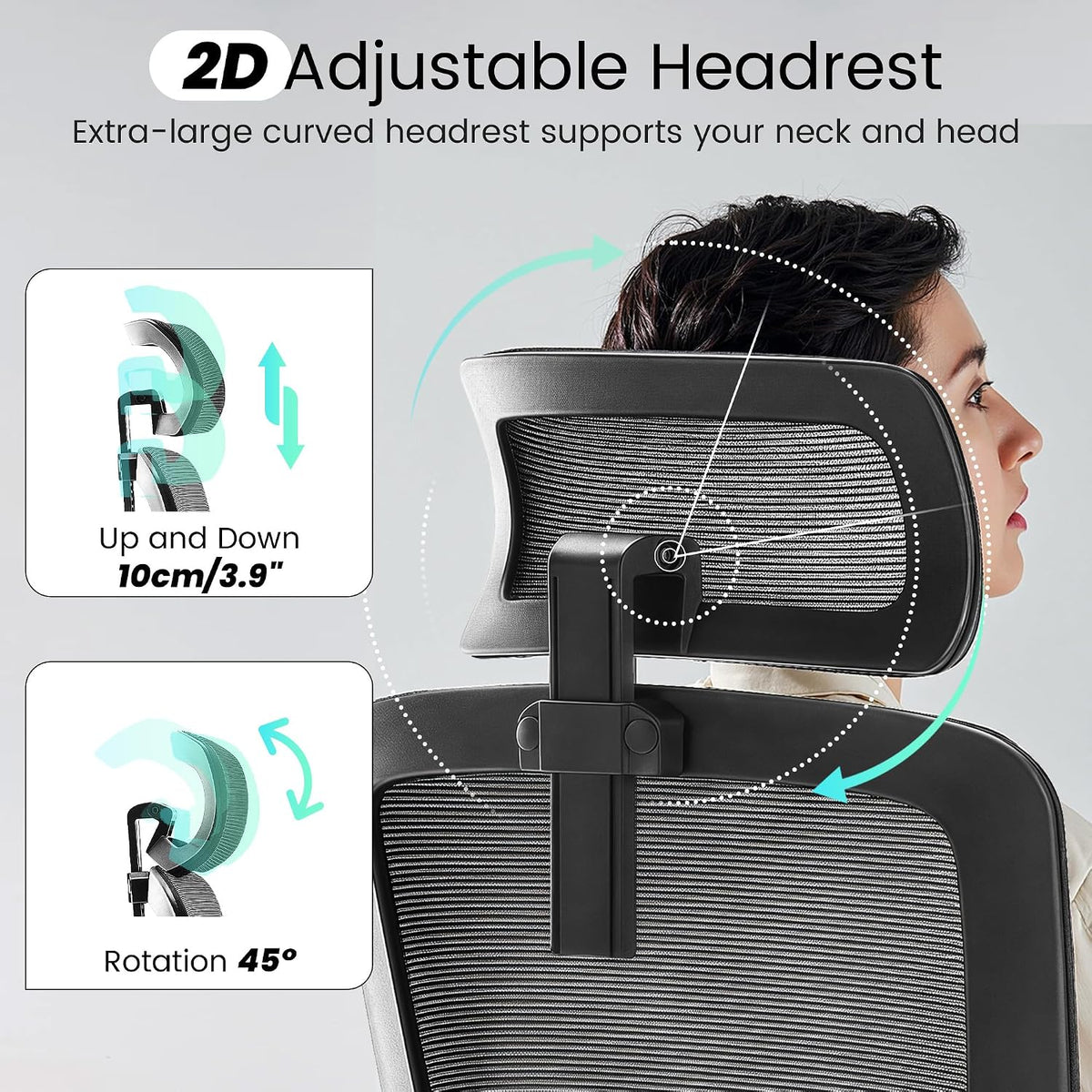 fizzin office chair mesh computer chairs with adjustable, side view