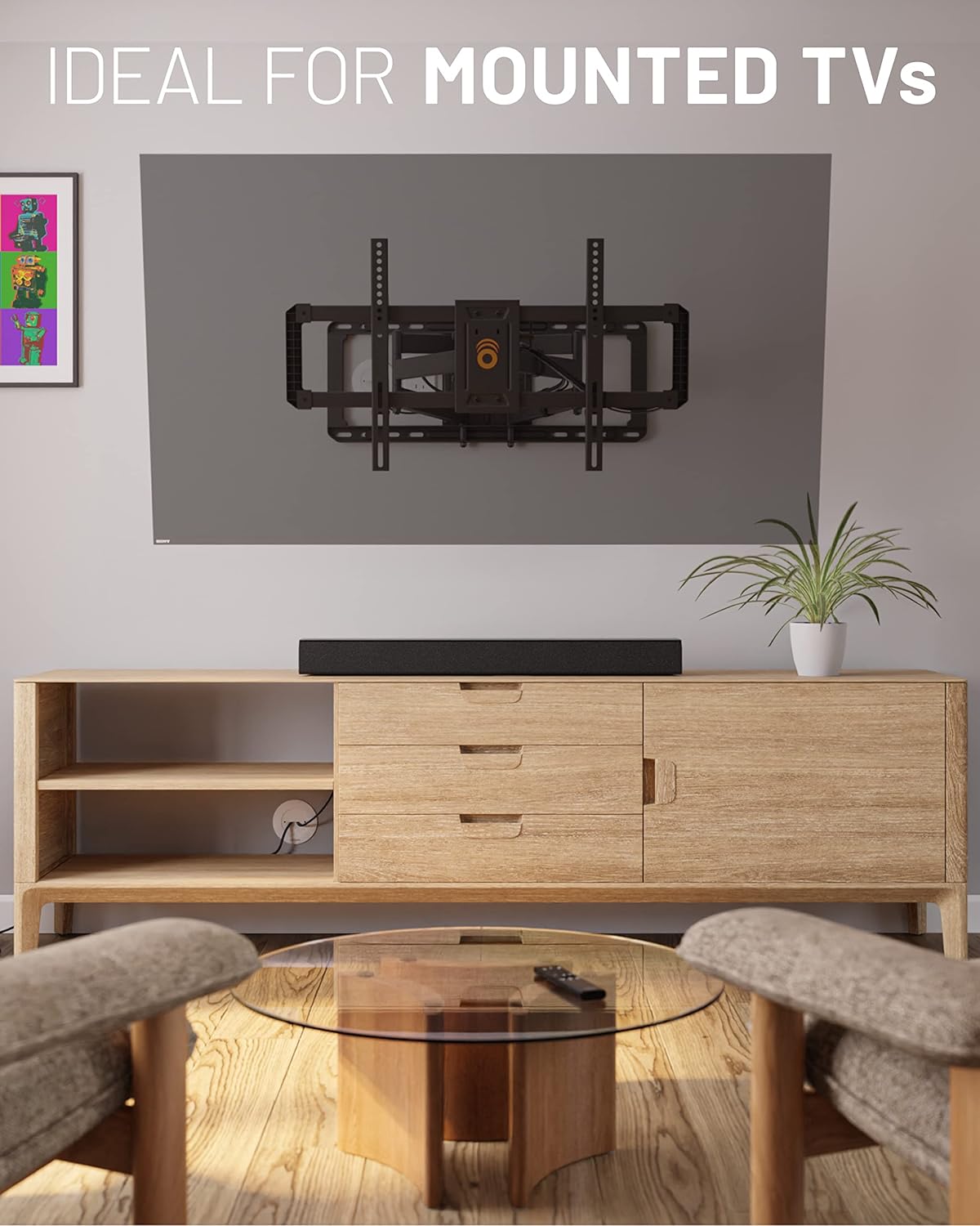ECHOGEAR TV Cord Hider for Wall Mounted TV 4 Pack - Cable Management Kit Hide...