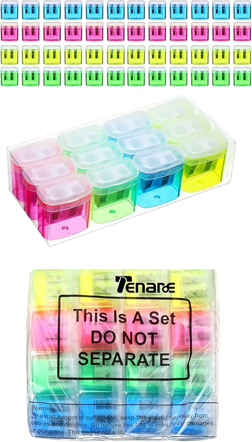 Tenare 48 Pieces Back to School Pencil Sharpeners Manual Double Hole Pencil - Image 8