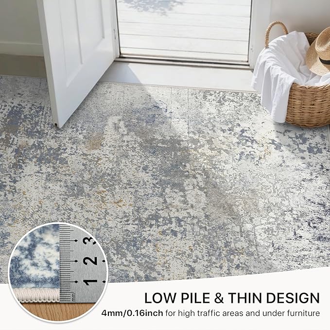 GENIMO Washable Area Rugs for Living Room, 8x10 Modern Non Slip Rugs, Low Pile - Image 6