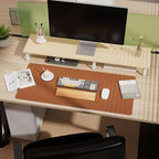 Aothia Double-Sided Desk Pad, 35.4" x 15.7"Leather Desk Mat, Eco Cork Desk Pad - Image 4