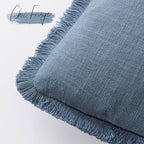 Foindtower Set of 2 Decorative Linen Fringe Throw Pillow Covers Cozy Boho - Image 3