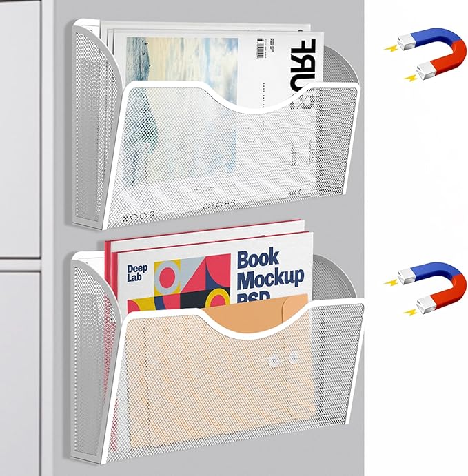 2 Pockets Magnetic File Holder for File Cabinets, Folder Holder Organizer- No - Image 8