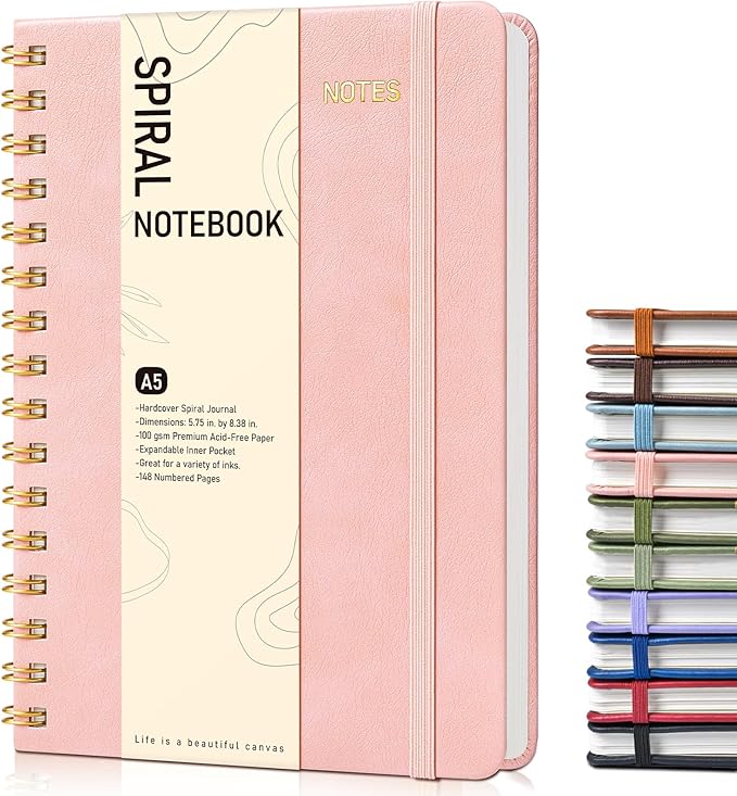 Graph Spiral Journal Notebook, A5 Hardcover Spiral Journals by Unknown
