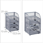 Relaxdays Desk Organizer Mesh Storage Box, File Sorter, Metal, Silver, Standard
