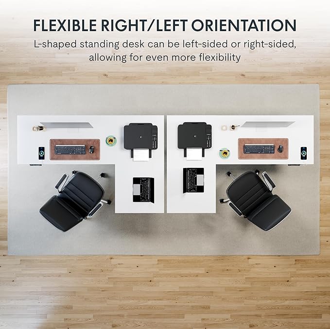 FLEXISPOT Corner Desk Dual Motor L Shaped Computer Electric Standing Sit Stand - Image 4