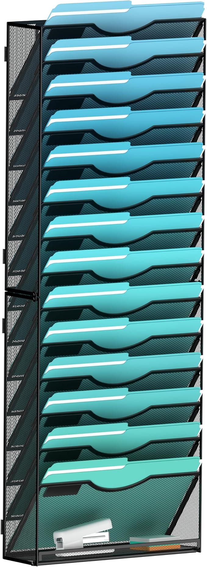 Gawerk 15-Tier Wall File Organizer Hanging Wall File Holder Wall Mount Paper by Gawerk