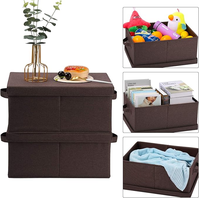HOONEX Linen Foldable Storage Bins - Image 3