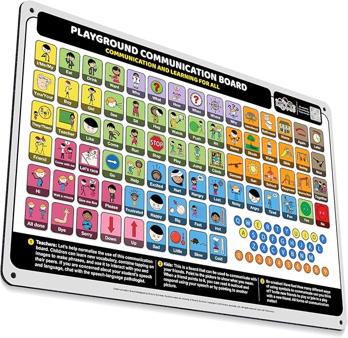 Weather-Proof Aluminum School Playground Communication Board by SmartySymbolsCommunication