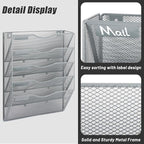 EASEPRES 5 Pocket Mesh Hanging Wall File Organizer, Wall Mounted Mail Paper - Image 3