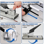 Heavy Duty Stapler for Office - Large Stapler 200 Sheet High Capacity - Heavy-Duty Staplers for Desk - Desktop Paper Binding Tool - 2000 Staples Included